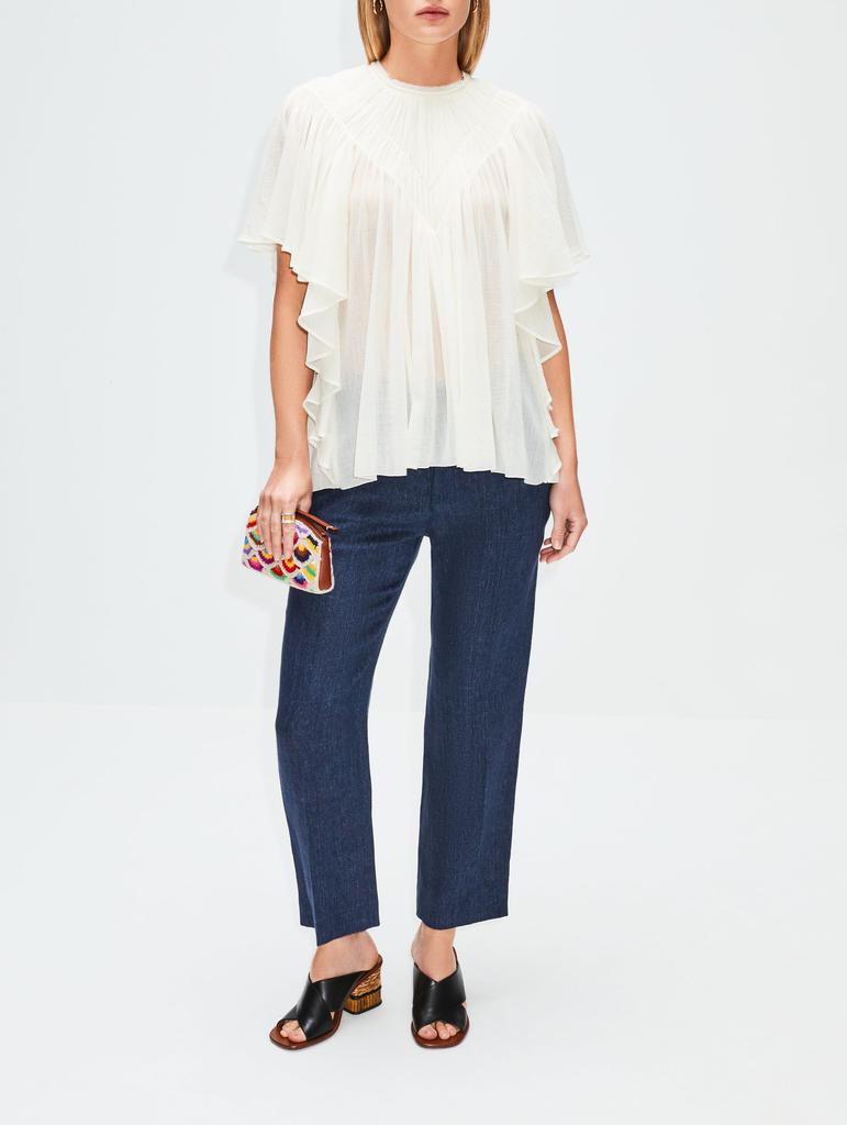 商品Chloé|V Gathered Ruffle Top,价格¥3999,第4张图片详细描述