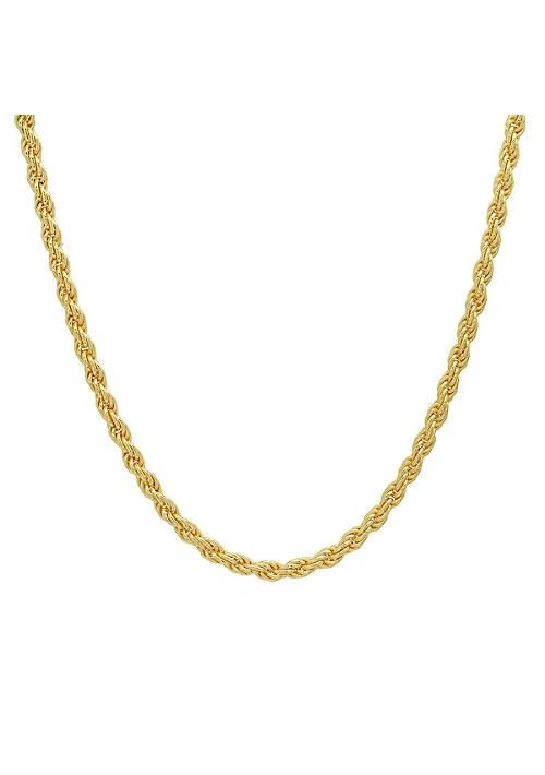 商品Kylie Harper|Harper Mens Italian Thick Heavy 3Mm 14K Gold Over Silver Rope Chain Necklace,价格¥945,第2张图片详细描述