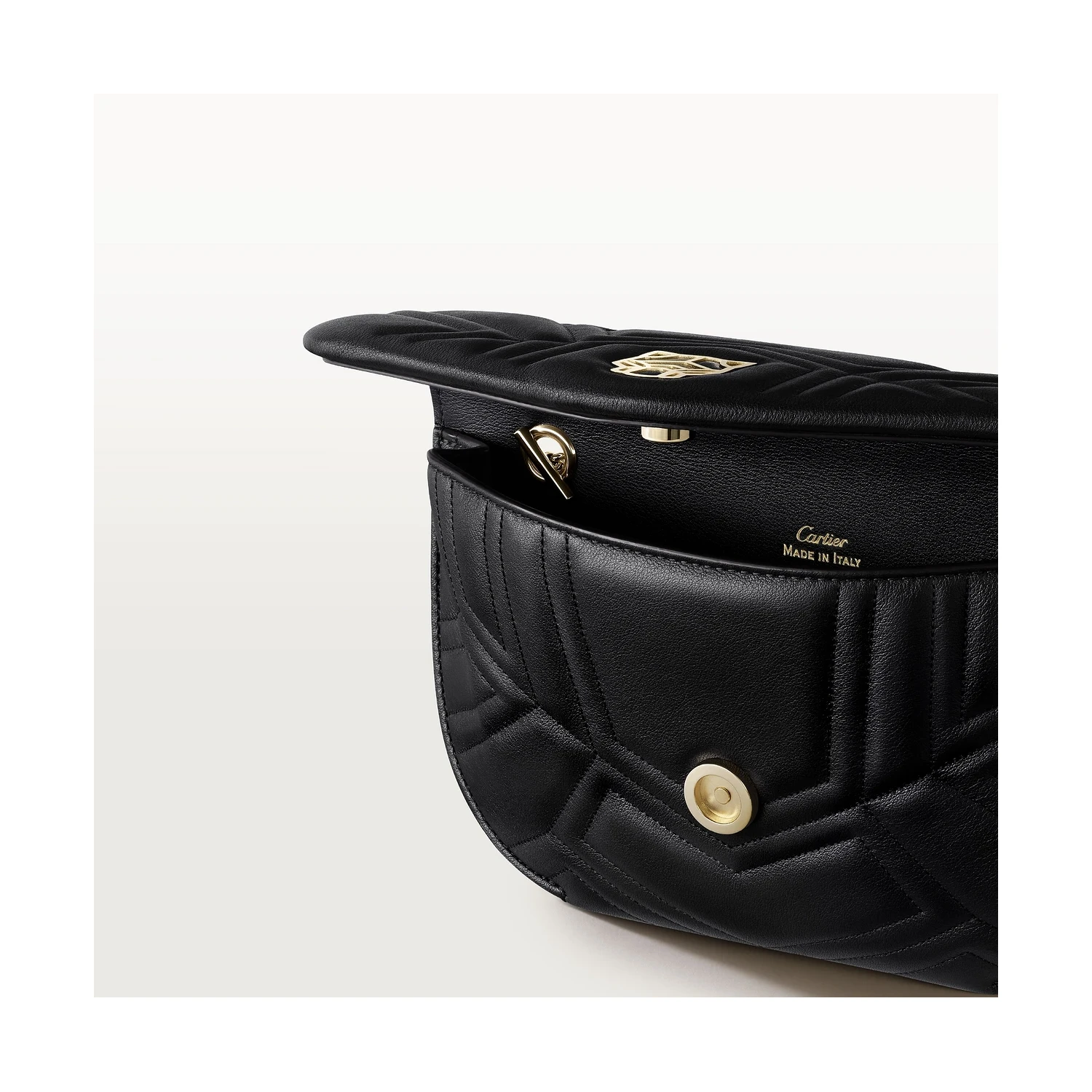 包邮包税【预售7天发货】 CARTIER 24春夏 女士 单肩包 Sac en forme de demi-lune, Panthère de Cartier L1002560 商品