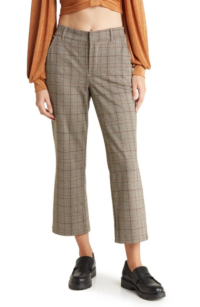 商品Democracy|High Rise Plaid Crop Flare Trousers,价格¥130,第1张图片