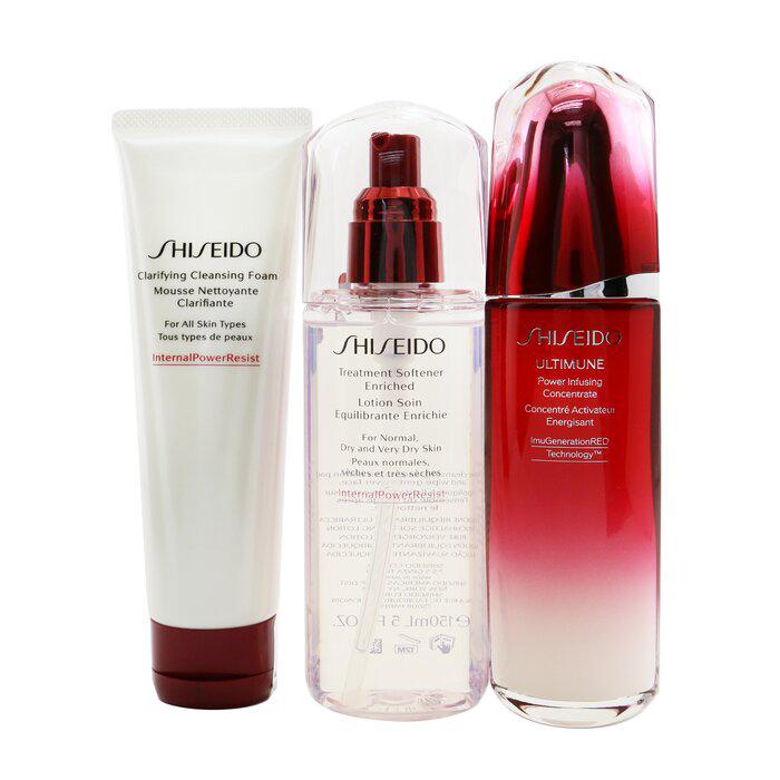 Shiseido 肌活防御日常护肤套装：肌活精华露 100ml +洁面膏 125ml + 精萃水 150ml 3pcs商品第1张图片规格展示