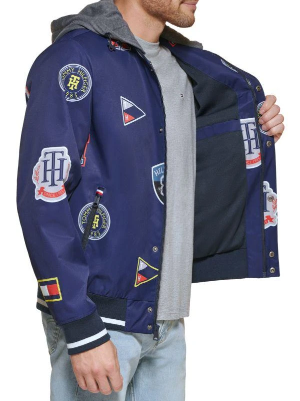 商品Tommy Hilfiger|Jersey Hooded Bomber Jacket,价格¥911,第3张图片详细描述