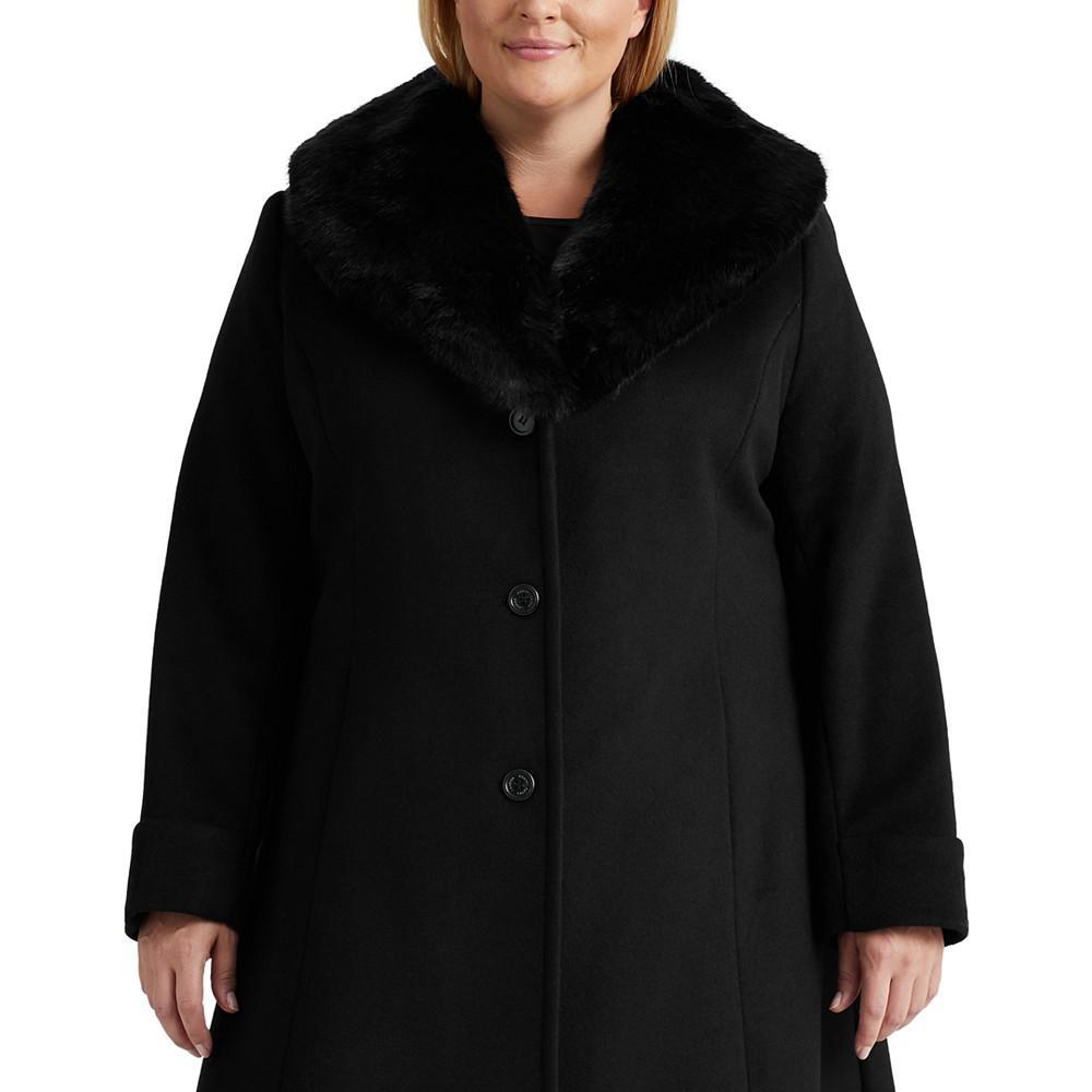 商品Ralph Lauren|Women's Plus Size Faux-Fur-Trim Walker Coat, Created for Macy's,价格¥3015,第1张图片