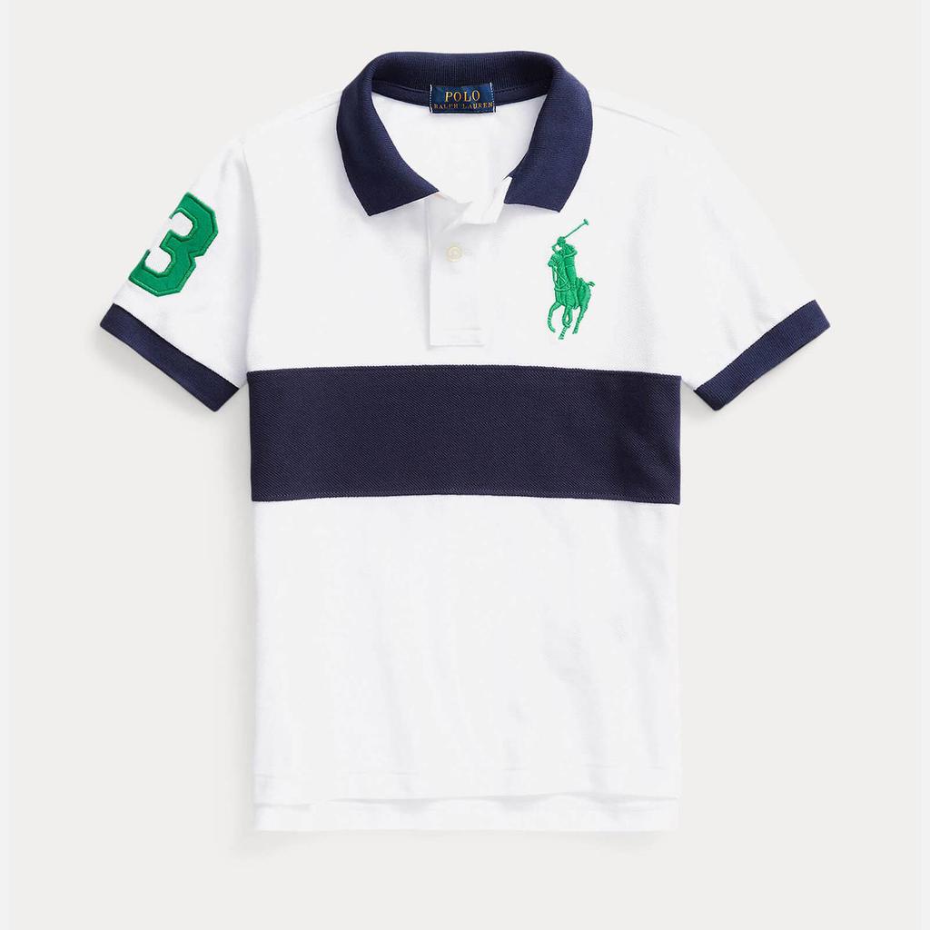 Ralph Lauren Boys' Short Sleeve Pony Logo Polo Shirt - White Multi商品第1张图片规格展示