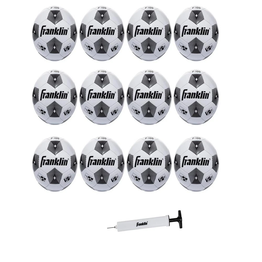 商品Franklin|Size 4 Competition 100 Soccer Balls - 12 Pack Deflated With Pump,价格¥829,第1张图片