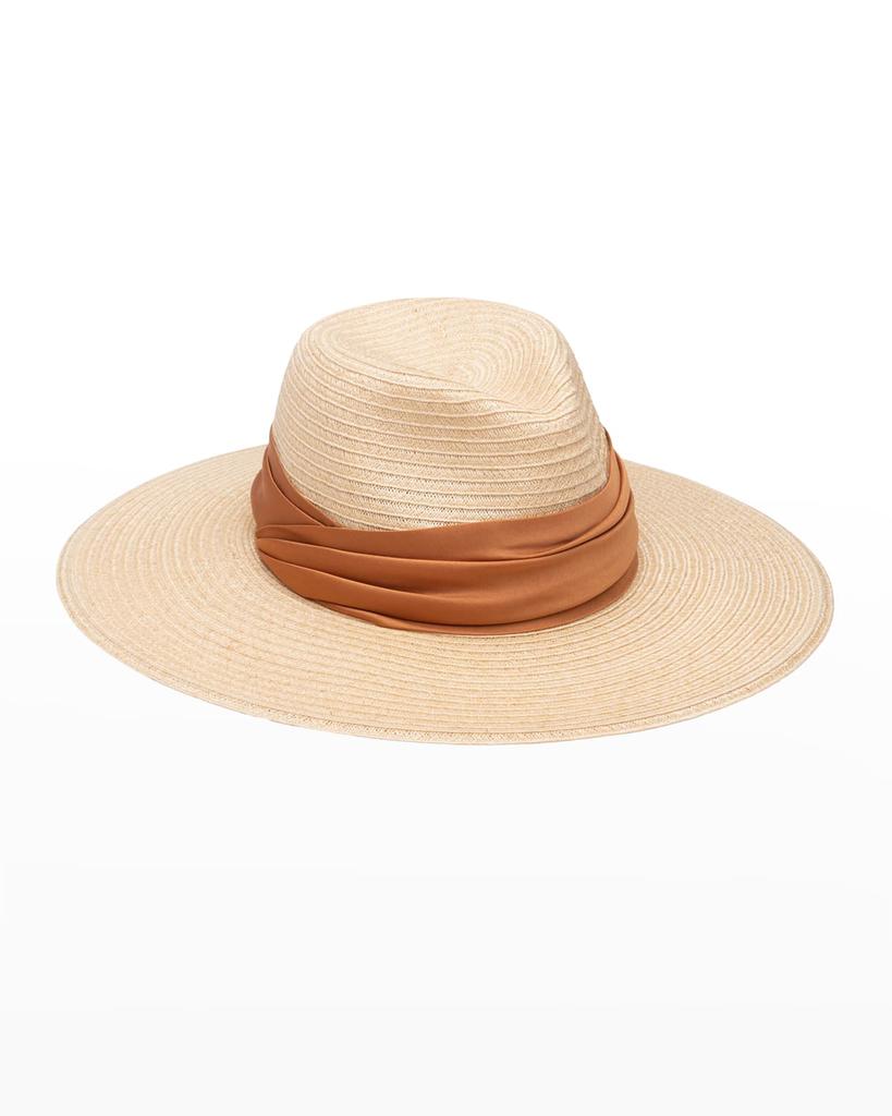 Cassidy Hemp Fedora Hat w/ Ruched Band商品第1张图片规格展示