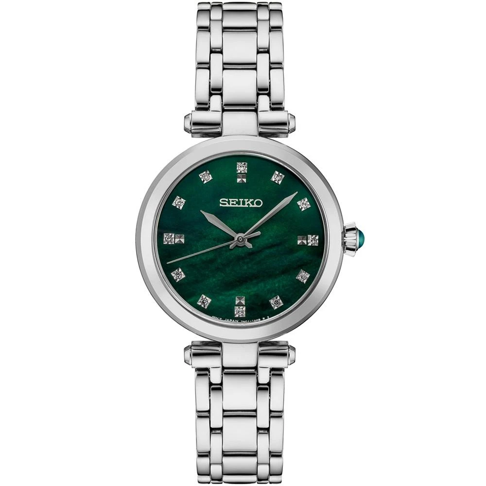 商品Seiko|Women's Diamond (1/8 ct. t.w.) Stainless Steel Bracelet Watch 30mm,价格¥3220,第1张图片