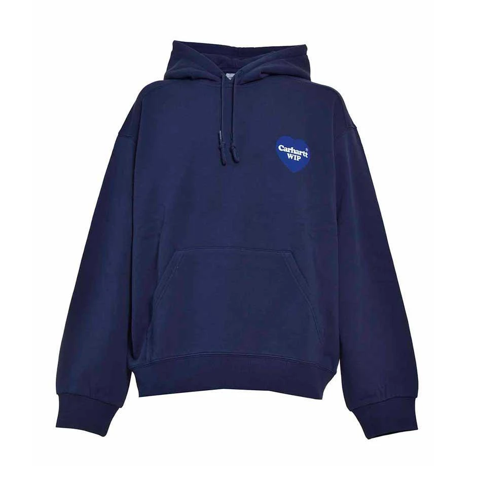 商品Carhartt WIP|CARHARTT WIP Blue hooded sweatshirt with Carhartt heart logo,价格¥1156,第1张图片