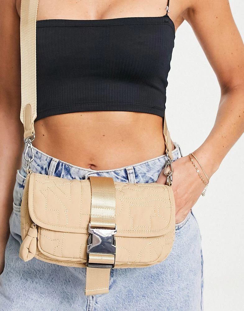 商品Topshop|Topshhop Nina abstract stich crossbody in stone,价格¥244,第4张图片详细描述