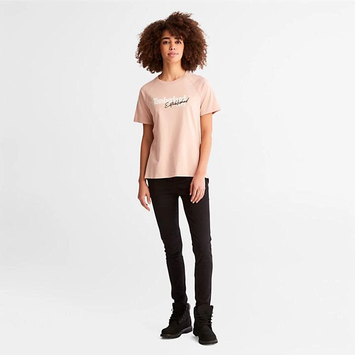 商品Timberland|Raglan-sleeve Logo T-Shirt for Women in Light Pink,价格¥117,第3张图片详细描述