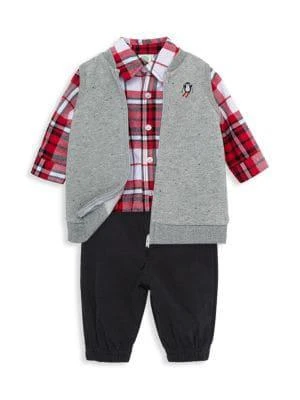 商品Little Me|Baby Boy's 3-Piece Vest, Bodysuit & Joggers Set,价格¥158,第1张图片
