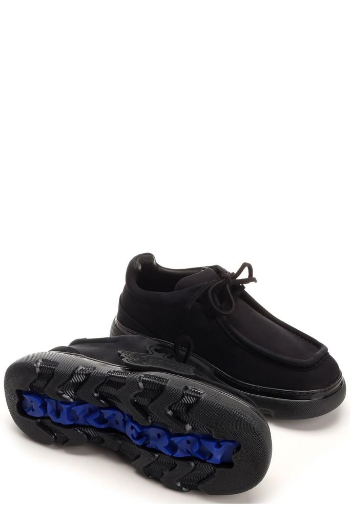 Shop Burberry Logo Charm Lace-Up Derby Shoes on Sale at