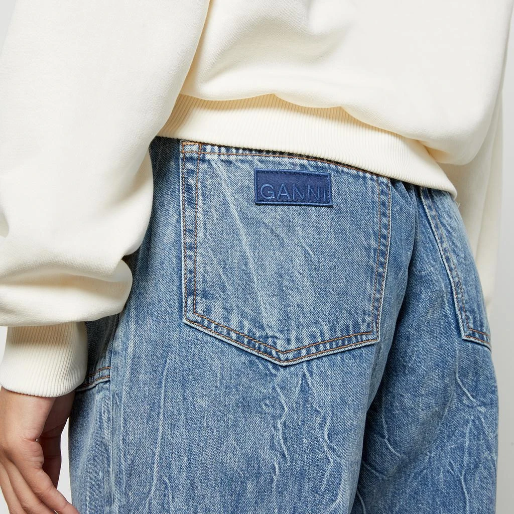 商品Ganni|Ganni Angi Wide-Leg Crinkled-Denim Jeans,价格¥492,第4张图片详细描述