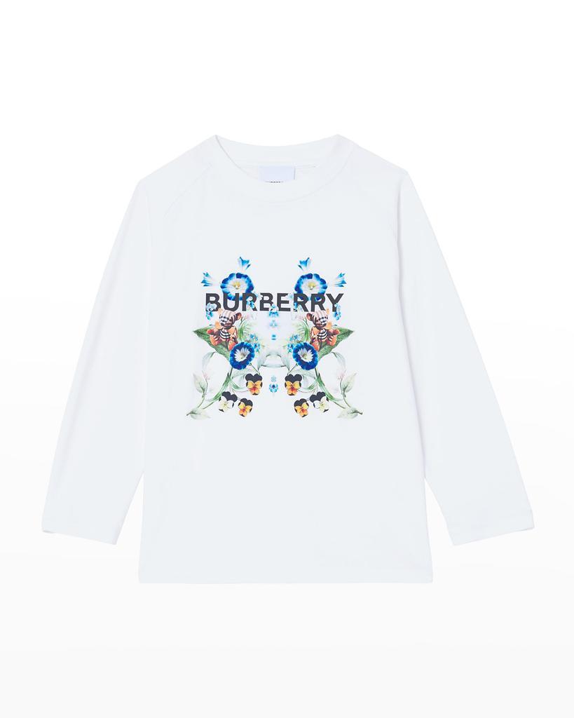 商品Burberry|Girl's Dutch Floral Logo Graphic T-Shirt, Size 3-14,价格¥626,第1张图片