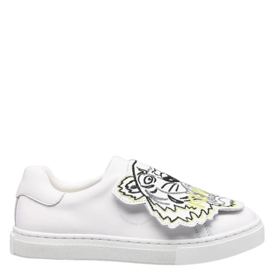 商品Kenzo|Girls White Tiger Icon Slip-On Sneakers,价格¥730,第1张图片