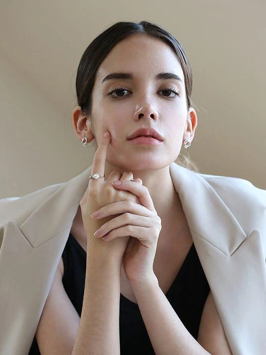 商品LAZYDAWN|Pearl hoop ring R017,价格¥782,第3张图片详细描述