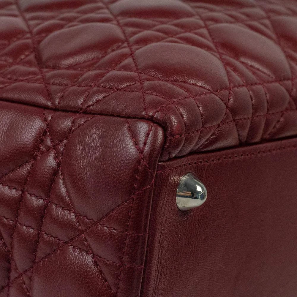 Dior Burgundy Leather Cannage Lady Dior Tote Bag  商品