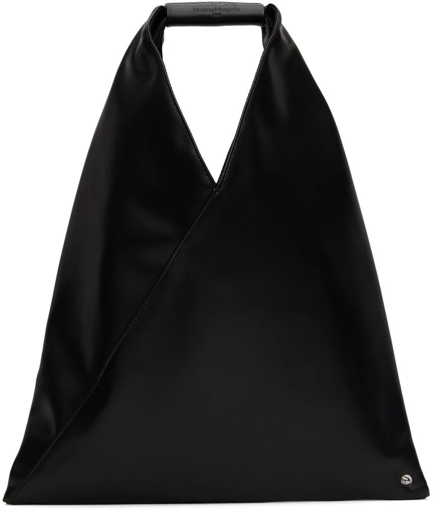 商品MM6|Black Small Faux-Leather Triangle Tote,价格¥2299,第1张图片