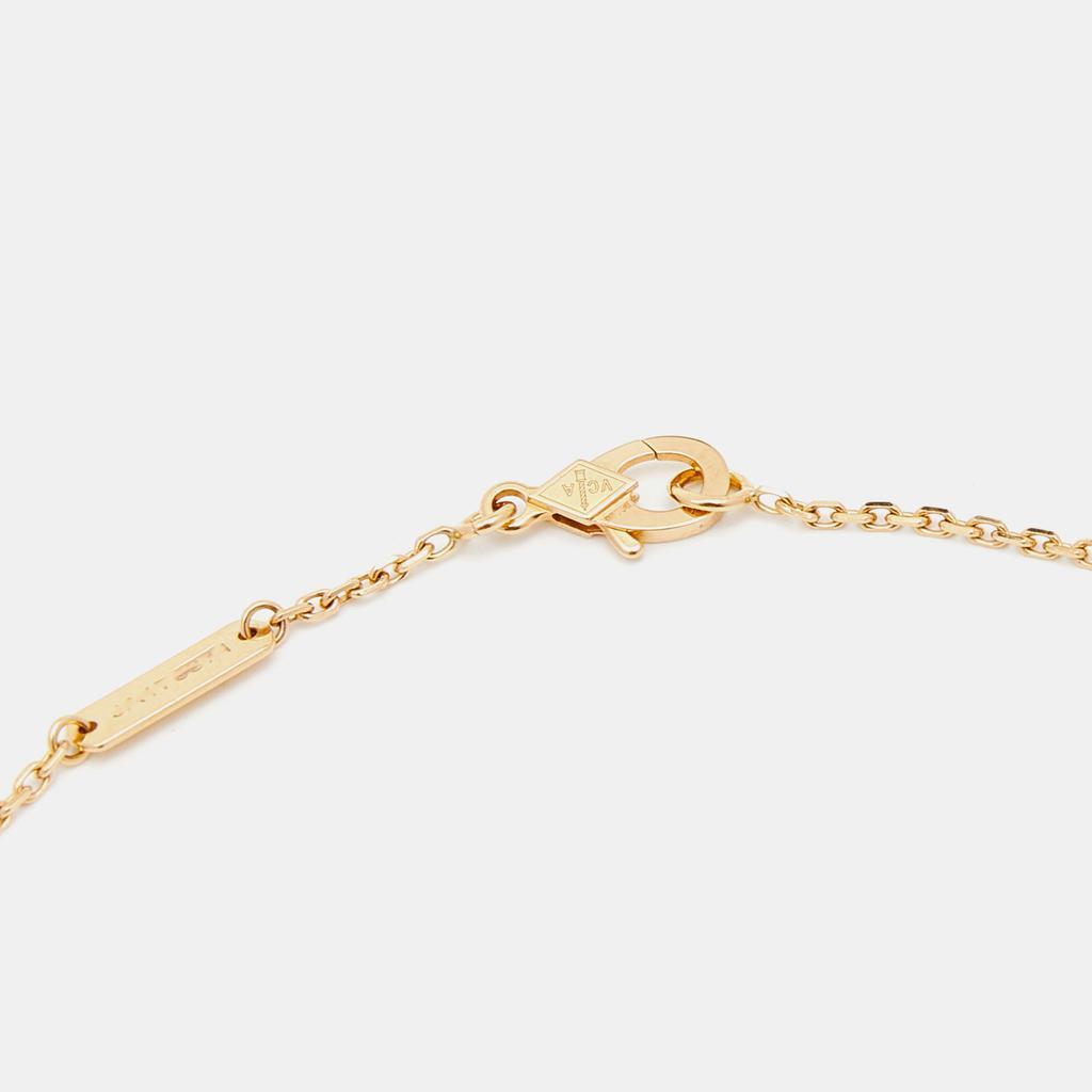 商品[二手商品] Van Cleef & Arpels|Van Cleef & Arpels Vintage Alhambra Gold Mother of Pearl Diamond 18k Yellow Gold Necklace,价格¥36446,第6张图片详细描述