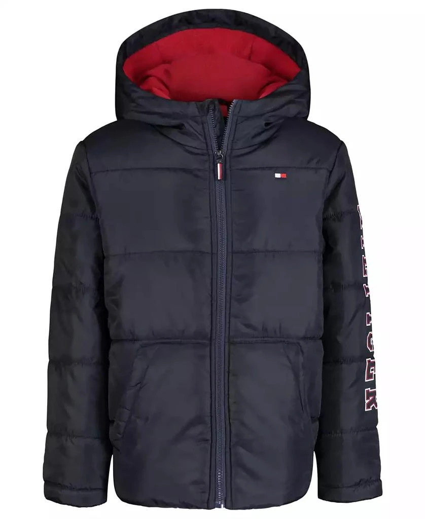 商品Tommy Hilfiger|Toddler and Little Boys Hilfiger Sleeve Graphic Puffer Jacket,价格¥298,第1张图片