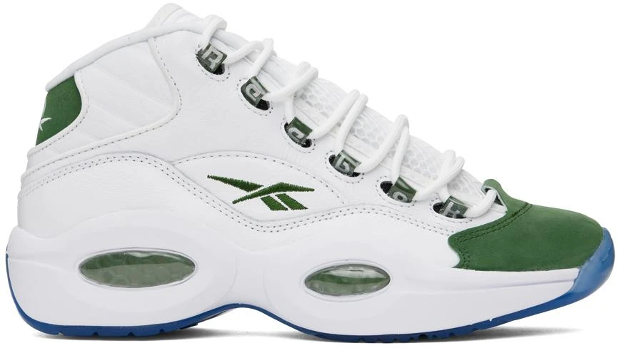 商品Reebok|White & Green Question Mid Sneakers,价格¥579,第1张图片