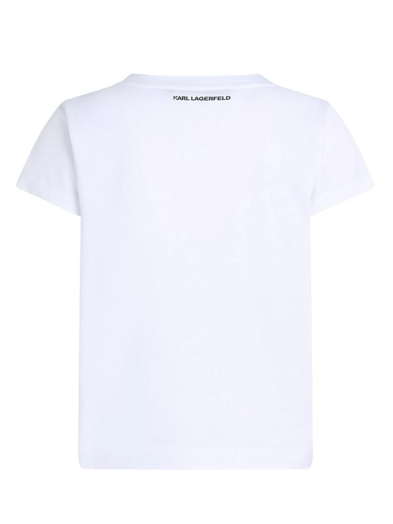 商品Karl Lagerfeld Paris|MC WHITE HEART LOGO V-NECK T-SHIRT,价格¥1017,第4张图片详细描述