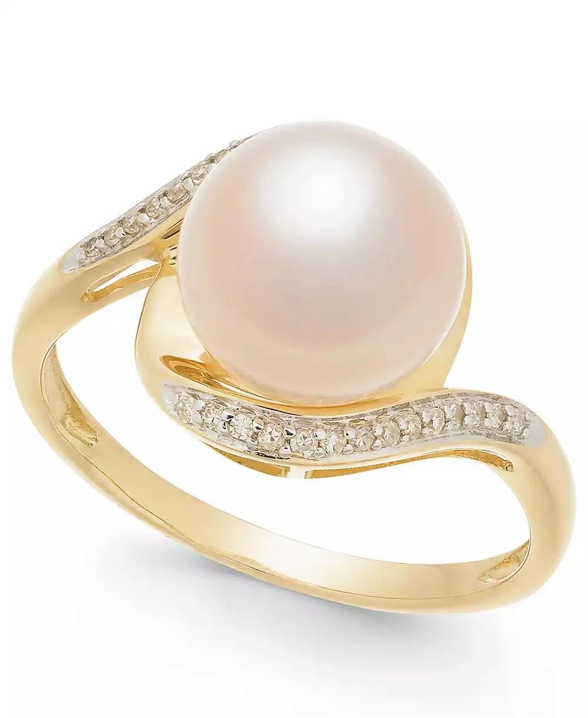商品Macy's|Cultured Freshwater Pearl (9mm) & Diamond Accent Ring in 14k Gold,价格¥2446,第1张图片
