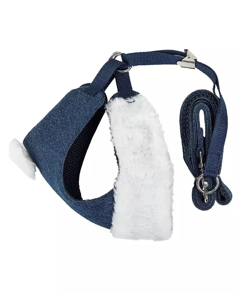 商品Pet Life|Luxe 'Pom Draper' 2-in-1 Adjustable Dog Harness Leash with Pom-Pom Bowtie,价格¥322,第5张图片详细描述
