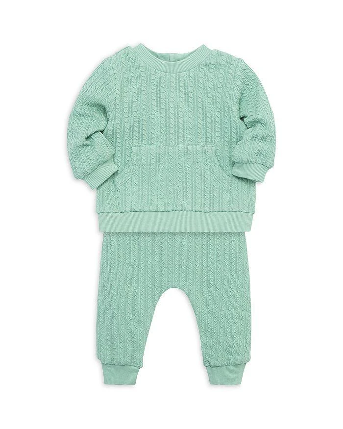 商品Little Me|Boys' Cotton Blend Cable Knit Sweatshirt & Joggers Set - Baby,价格¥169,第3张图片详细描述