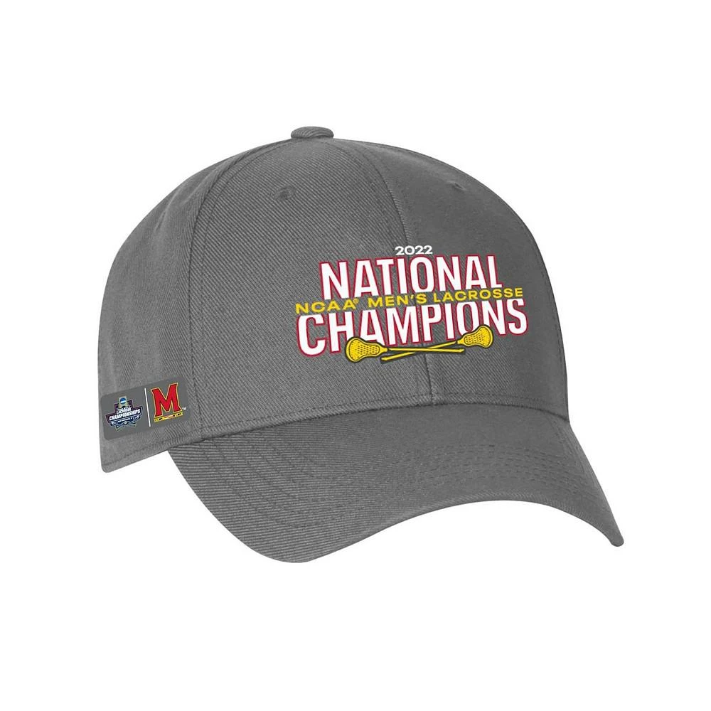 商品Under Armour|Men's Charcoal Maryland Terrapins 2022 NCAA Men's Lacrosse National Champions Twill Adjustable Hat,价格¥260,第1张图片