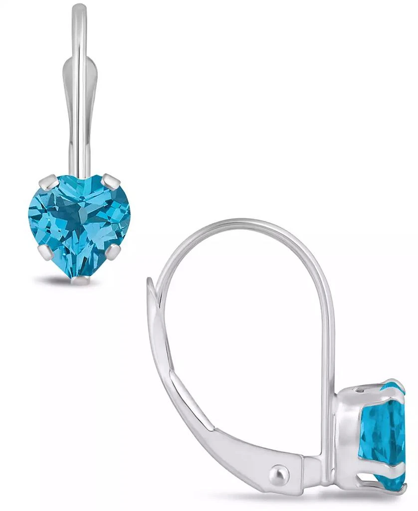 商品Macy's|Gemstone Leverback Earrings in 10K White Gold,价格¥1249,第1张图片