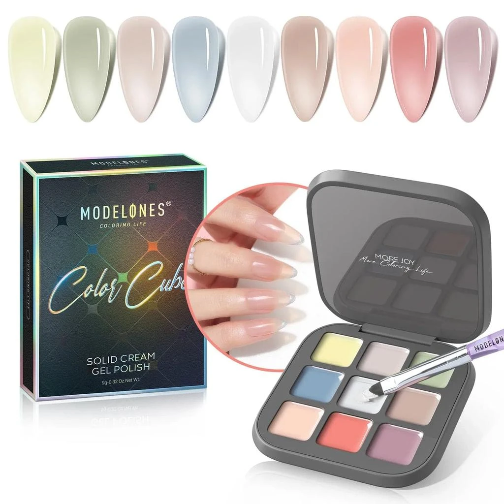 商品[国内直发] MODELONES|Tint-haze - 9 Shades Solid Cream Gel Polish Color Cube,价格¥104,第1张图片
