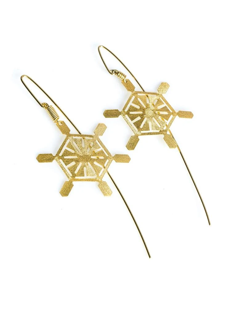 商品Stefano Patriarchi 帕特雅克|Etched Golden Silver Frost Drop Earrings,价格¥873,第1张图片