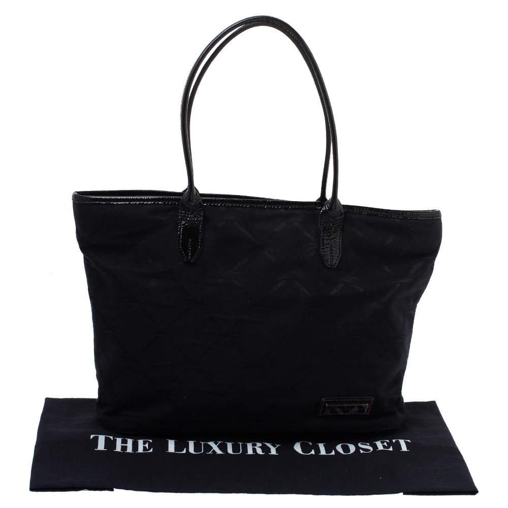 Longchamp Black Logo Embossed Canvas Tote商品第9张图片规格展示