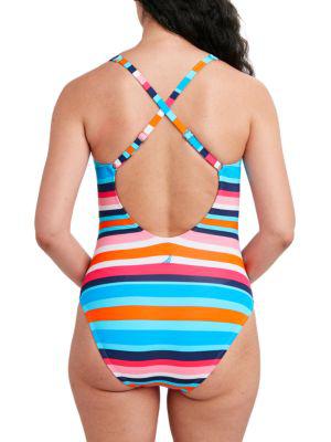 Striped One Piece Swimsuit商品第2张图片规格展示