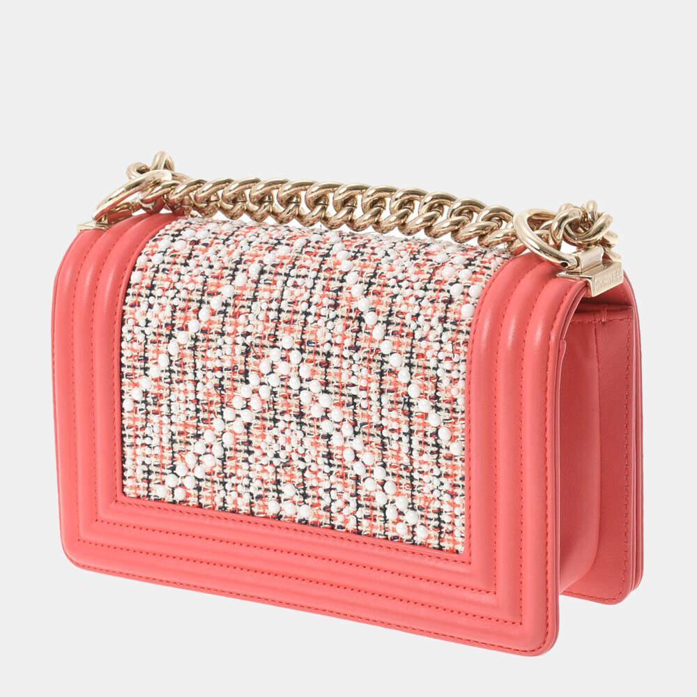 商品[二手商品] Chanel|Chanel Pink Leather Chevron Small Boy Flap Bag Shoulder Bag,价格¥36847,第4张图片详细描述