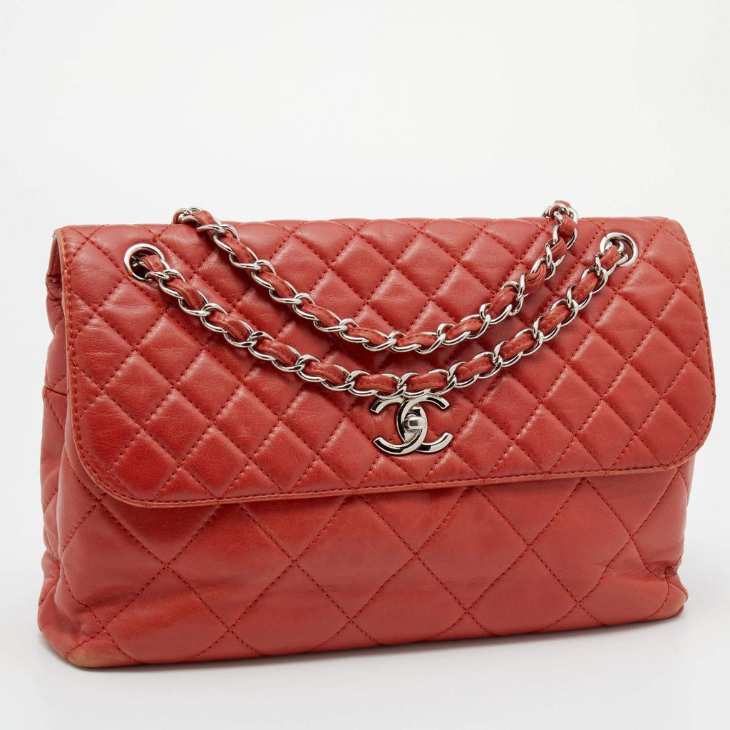 商品[二手商品] Chanel|Chanel Orange Quilted Leather In-The-Business Flap Bag,价格¥19538,第5张图片详细描述