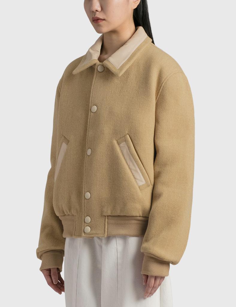 商品Recto|Butler Faux Leather Contrast Collar Wool Jacket,价格¥5080,第4张图片详细描述