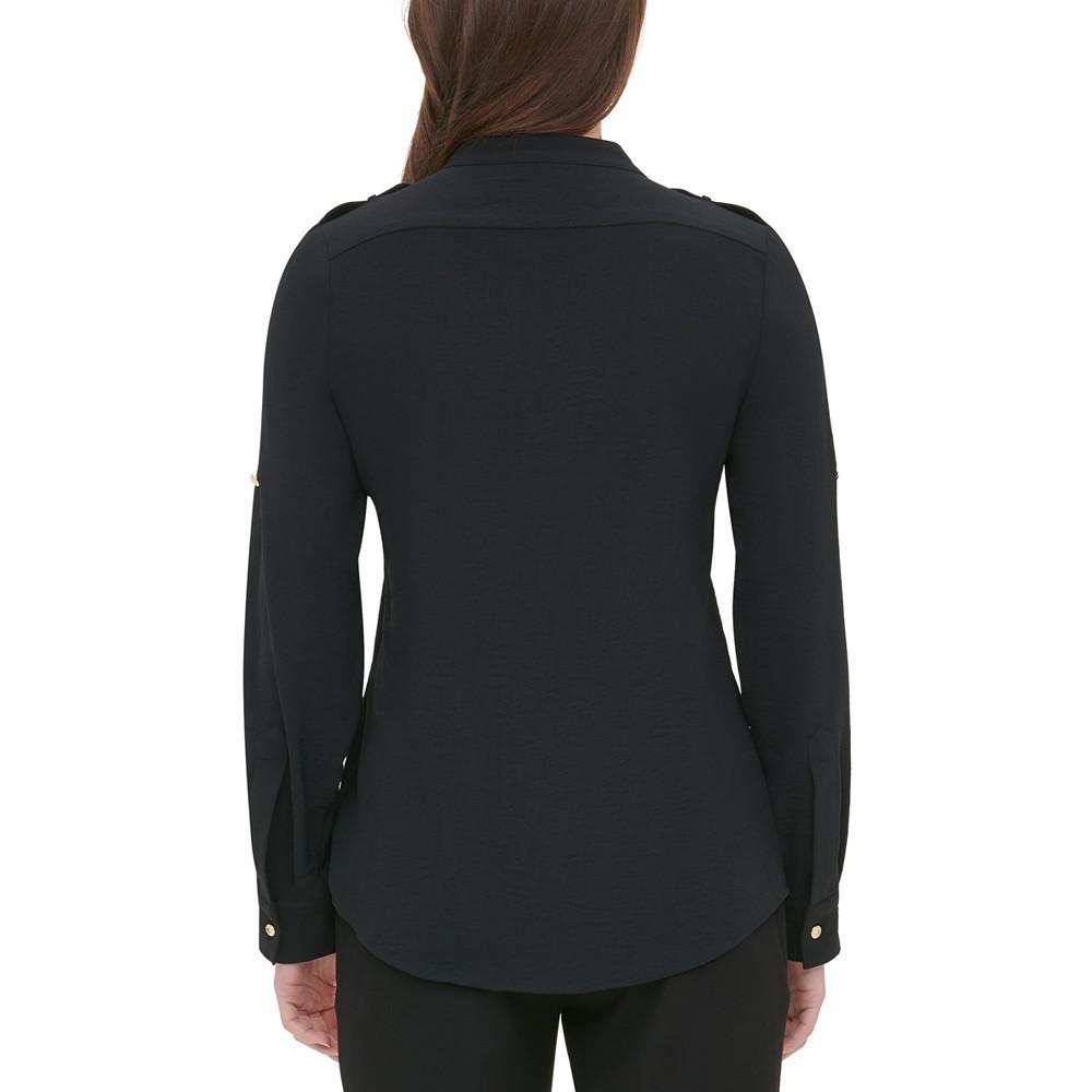 商品Calvin Klein|Textured Roll Tab Button Down Shirt,价格¥560,第4张图片详细描述
