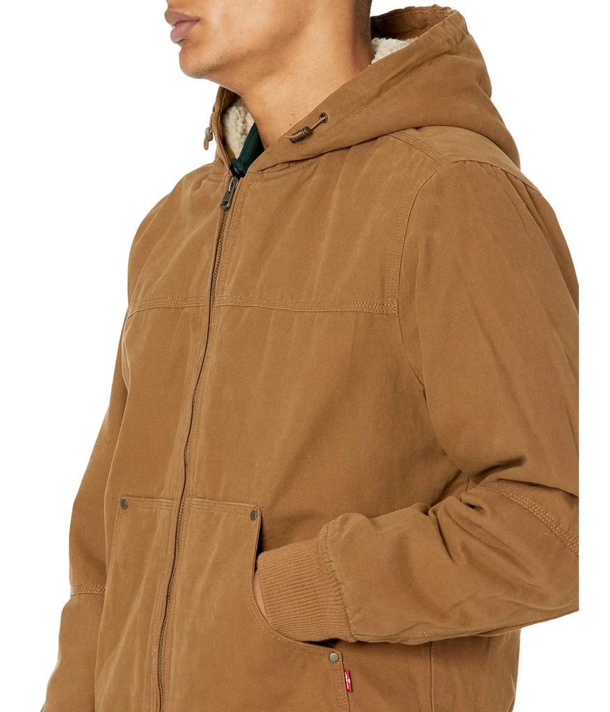 商品Levi's|Cotton Canvas Hooded Utility Jacket with Sherpa Lining,价格¥515,第3张图片详细描述