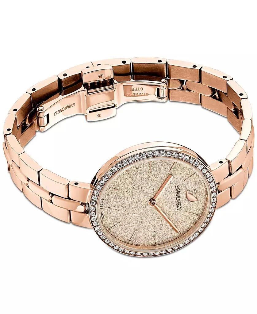 商品Swarovski|Women's Swiss Cosmopolitian Rose Gold-Tone Stainless Steel PVD Bracelet Watch 35mm,价格¥1752,第4张图片详细描述