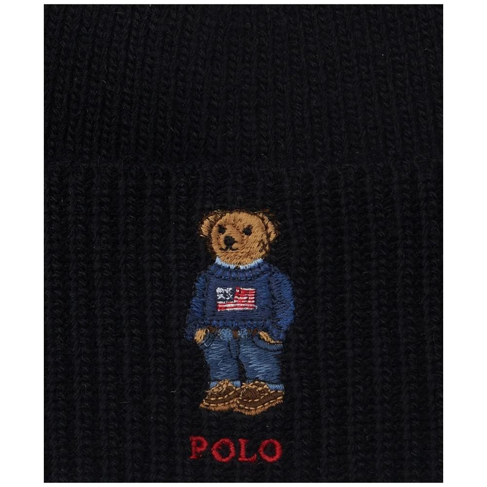 商品Ralph Lauren|Men's Solid Flag Bear Beanie,价格¥329,第2张图片详细描述