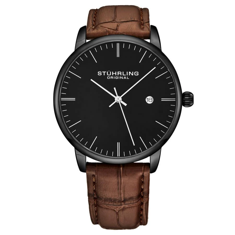 商品Stuhrling Original|Symphony Quartz Black Dial Men's Watch M16736,价格¥632,第1张图片