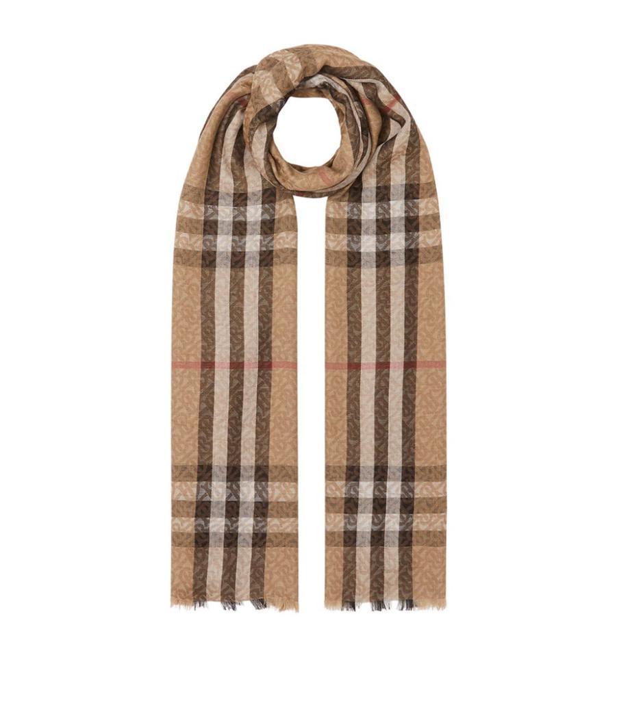 商品Burberry|Wool-Silk Vintage Monogram Scarf,价格¥3177,第1张图片