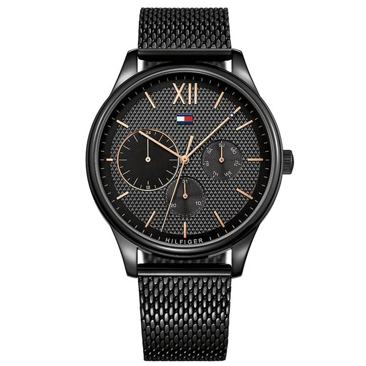 商品Tommy Hilfiger|Men's Black Stainless Steel Mesh Bracelet Watch 44mm,价格¥617,第1张图片