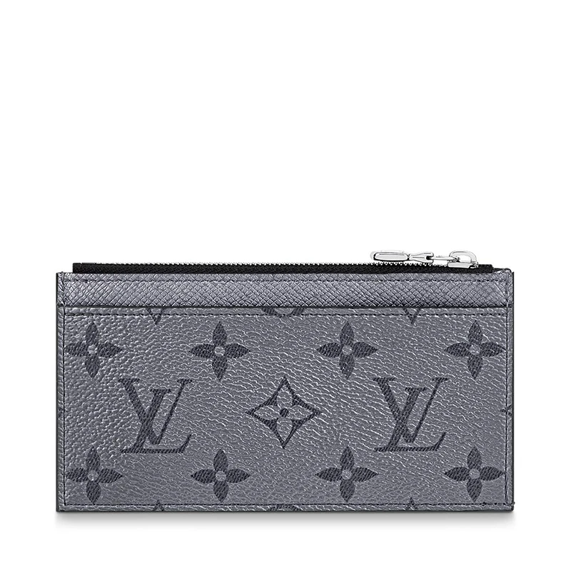 预售十天 Louis Vuitton/路易威登 22春夏新款 男士灰色老花帆布配皮银扣拉链开合卡夹钱包M30839 商品