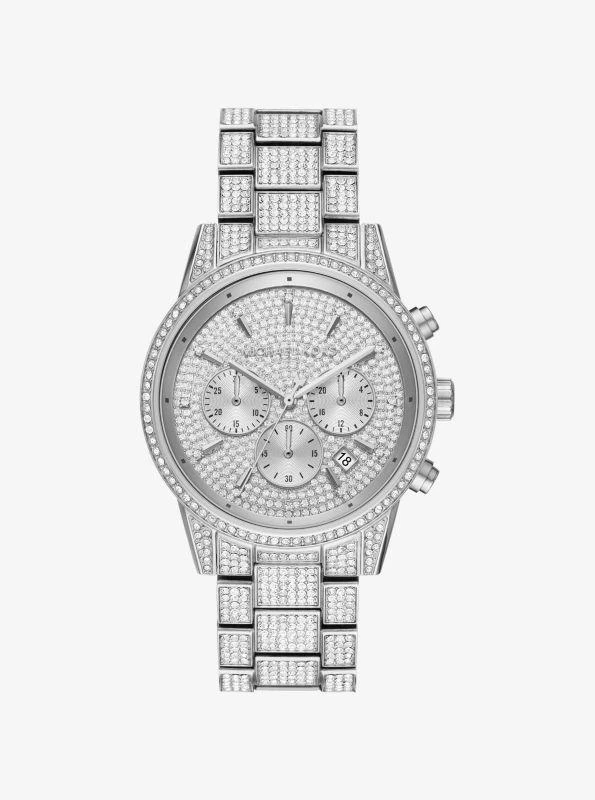 商品Michael Kors|Bryant Pavé Silver-Tone Watch,价格¥3675,第1张图片