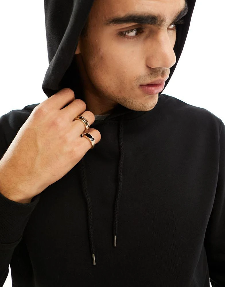 商品River Island|River Island plain hoodie in black,价格¥351,第2张图片详细描述