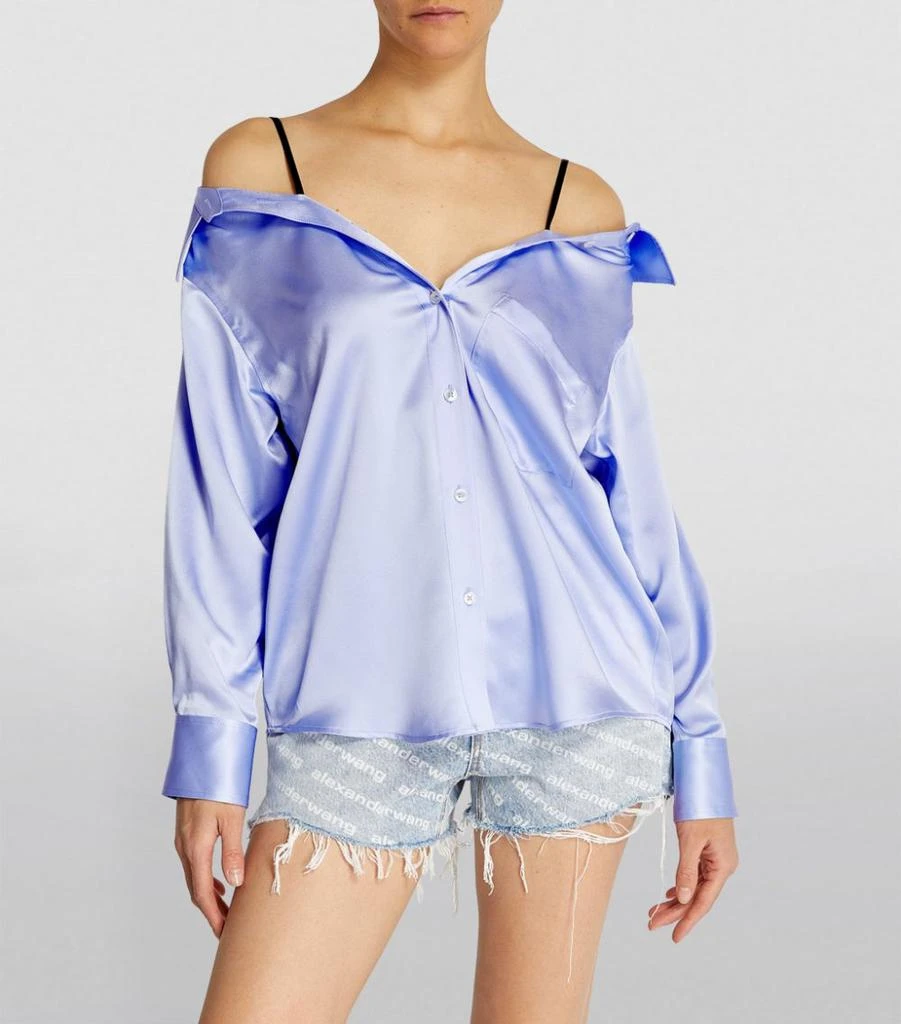 商品Alexander Wang|Silk Off-The-Shoulder Shirt,价格¥4045,第3张图片详细描述