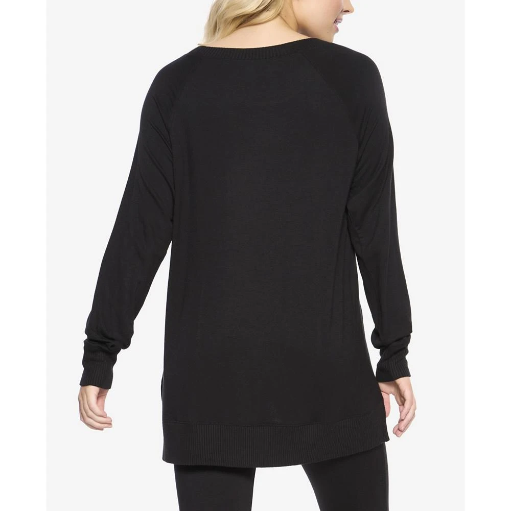 商品Felina|Women's Sequoia Lenzing Ecovero Seamed Fleece Crew-Neck Sweatshirt With Side Slits,价格¥483,第2张图片详细描述